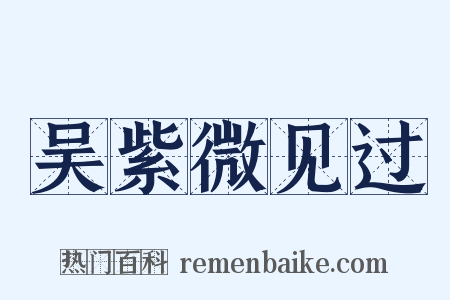 吴紫微见过是什么意思的图片